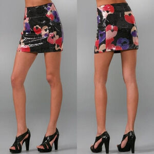 DVF Kawa Poppy Sequin Miniskirt Size 10